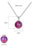925 Sterling Silver Opal Ball Necklace – Dainty Round Fire Opal Pendant in Light Blue, Green, or Red