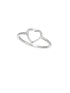 925 Sterling Silver Hollow Heart Band Ring – Minimalist Dainty Open Heart Stacking Ring for Women Girls