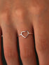 925 Sterling Silver Hollow Heart Band Ring – Minimalist Dainty Open Heart Stacking Ring for Women Girls