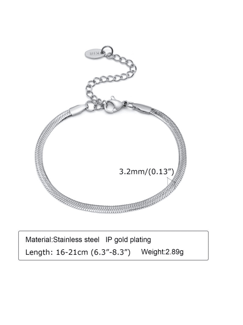 Bold Stainless Steel Snake Bone Link Bracelet – Hip Hop Style Chain in Silver or Gold, for Men and Women
