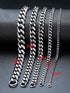 Men's Thick Titanium Steel Cuban Link Bracelet – Silver-Tone Heavyweight Curb Chain in Polished Finish