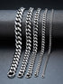 Men's Thick Titanium Steel Cuban Link Bracelet – Silver-Tone Heavyweight Curb Chain in Polished Finish