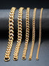 Men's Thick Gold-Tone Titanium Steel Cuban Link Bracelet – Heavyweight Polished Curb Chain for Everyday Style