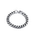 Men's Thick Titanium Steel Cuban Link Bracelet – Silver-Tone Heavyweight Curb Chain in Polished Finish