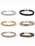Titanium Steel Byzantine Chain Bracelet – Classic Link Design in Polished Silver or Matte Black Finish