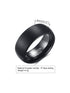 Men's Black Tungsten Carbide Ring – 8mm Brushed Matte Finish Band, Durable Comfort Fit Wedding or Fashion Ring