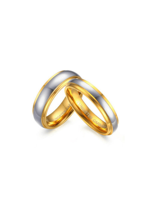 Gold & Silver Tungsten Wedding Band Set – Minimalist Durable Couple Rings for Engagement, Anniversary, Everyday