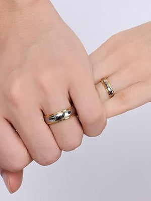 Gold & Silver Tungsten Wedding Band Set – Minimalist Durable Couple Rings for Engagement, Anniversary, Everyday