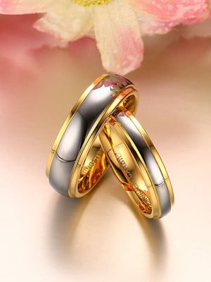 Gold & Silver Tungsten Wedding Band Set – Minimalist Durable Couple Rings for Engagement, Anniversary, Everyday