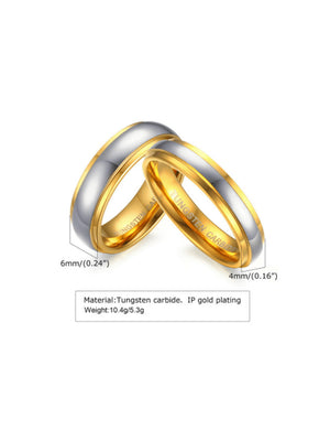 Gold & Silver Tungsten Wedding Band Set – Minimalist Durable Couple Rings for Engagement, Anniversary, Everyday