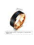 Rose Gold & Black Tungsten Carbide Ring – Geometric Minimalist Band for Men, Scratch-Resistant & Durable Design