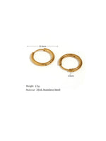 Chunky Stainless Steel Hoop Earrings for Women, 18K Gold & Silver Minimalist Thick Huggie Hoops, Everyday Style