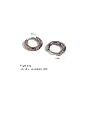 Chunky Stainless Steel Hoop Earrings for Women, 18K Gold & Silver Minimalist Thick Huggie Hoops, Everyday Style