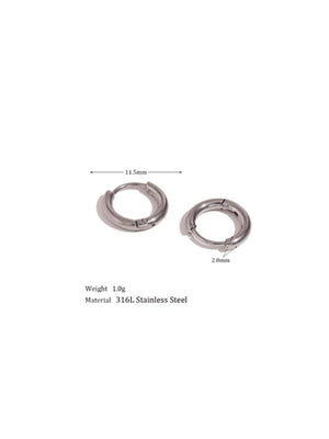 Chunky Stainless Steel Hoop Earrings for Women, 18K Gold & Silver Minimalist Thick Huggie Hoops, Everyday Style