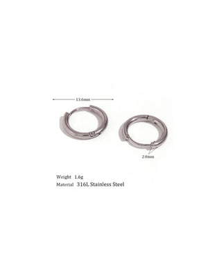Chunky Stainless Steel Hoop Earrings for Women, 18K Gold & Silver Minimalist Thick Huggie Hoops, Everyday Style