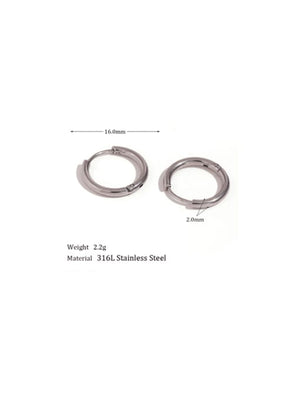 Chunky Stainless Steel Hoop Earrings for Women, 18K Gold & Silver Minimalist Thick Huggie Hoops, Everyday Style