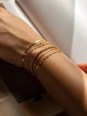 Gold Beaded Chain Bracelet for Women – Stainless Steel Hip Hop Jewelry, Polished Round Beads, Trendy & Durable