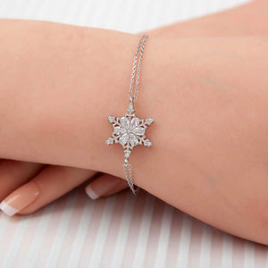 CZ Snowflake Sterling Silver Bracelet