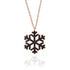 Pave Black Zircon Snowflake Rose Gold Plated Sterling Silver Pendant Necklace