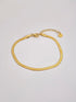 Gold Flat Snake Chain Bracelet for Women – 3mm Stainless Steel Hip Hop Jewelry, Smooth Herringbone Design, Sleek Fit