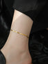 Minimalist Herringbone Anklet for Women – Gold Titanium Steel Flat Snake Chain Style Foot Jewelry, Sleek & Chic