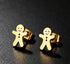 Gingerbread Man Stud Earrings – Stainless Steel Christmas Jewelry
