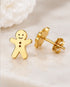 Gingerbread Man Stud Earrings – Stainless Steel Christmas Jewelry