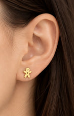 Gingerbread Man Stud Earrings – Stainless Steel Christmas Jewelry