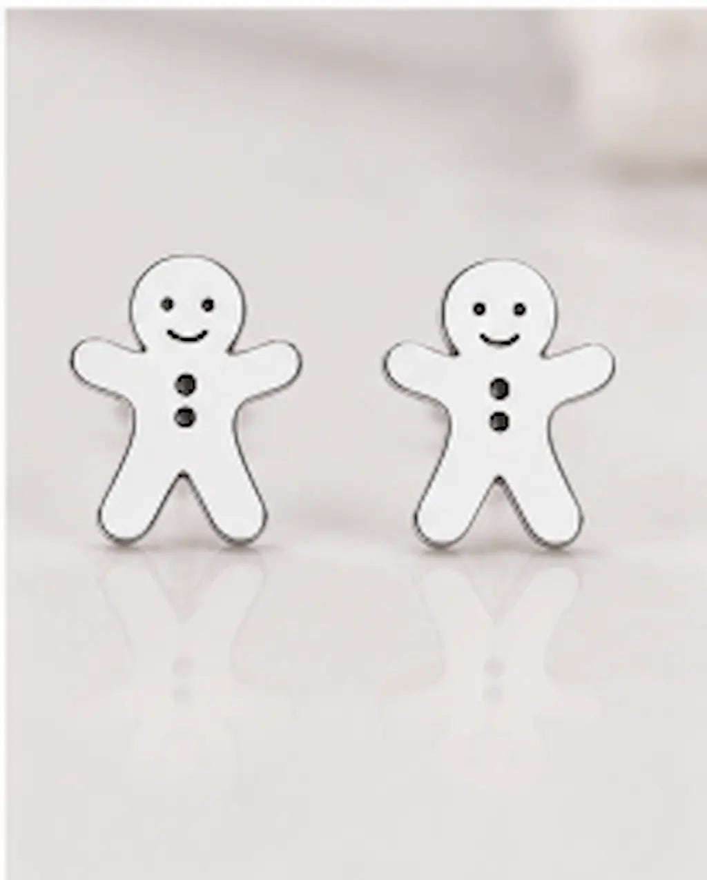 Gingerbread Man Stud Earrings – Stainless Steel Christmas Jewelry