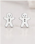 Gingerbread Man Stud Earrings – Stainless Steel Christmas Jewelry
