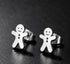 Gingerbread Man Stud Earrings – Stainless Steel Christmas Jewelry