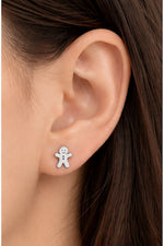 Gingerbread Man Stud Earrings – Stainless Steel Christmas Jewelry