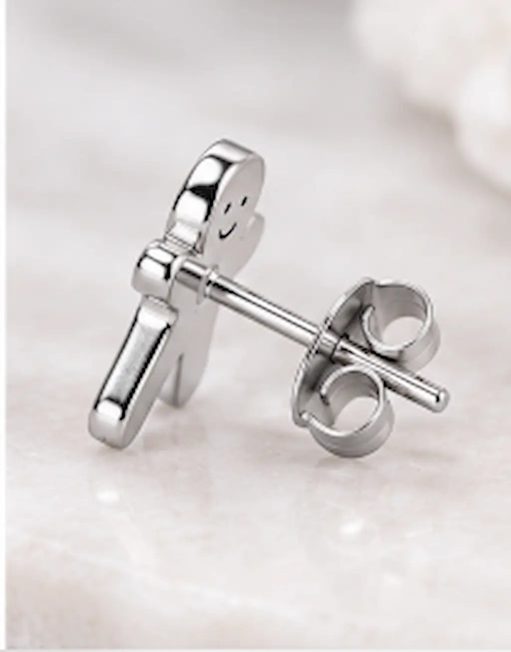 Gingerbread Man Stud Earrings – Stainless Steel Christmas Jewelry