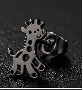 Giraffe Stud Earrings – Stainless Steel, Gold, Rose Gold, Black & Silver