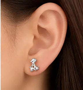 Giraffe Stud Earrings – Stainless Steel, Gold, Rose Gold, Black & Silver