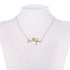 Pave CZ Heart And Heartbeat Necklace Rose Gold Yellow Gold Rhodium