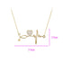 Pave CZ Heart And Heartbeat Necklace Rose Gold Yellow Gold Rhodium