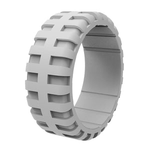 Men's Tire Pattern Silicone Wedding Ring – Durable Rubber Design, Comfortable Fit, Great for Active Lifestyle