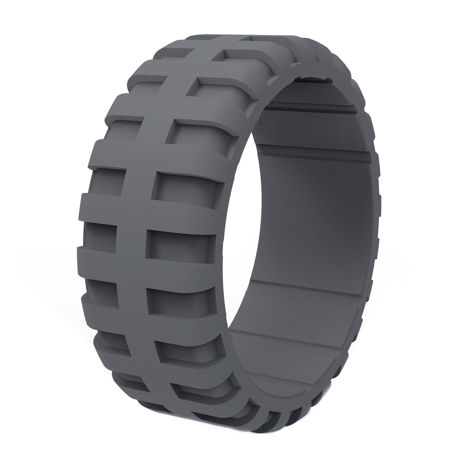 Men's Tire Pattern Silicone Wedding Ring – Durable Rubber Design, Comfortable Fit, Great for Active Lifestyle