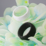 Galaxy-Inspired Fiber Silicone Ring – Black or White with Starry Dot Pattern, Flexible & Unique Men's Band