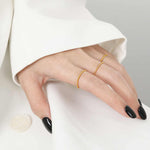 Stackable Twisted Rope Ring – 18K Gold Plated Stainless Steel Minimalist Band for Layering or Everyday Wear