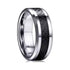 8mm Tungsten Carbide Ring for Men with Black Carbon Fiber Inlay – Available in Blue or Silver Finish – Wedding Band