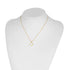 Gold Stainless Steel Clover Necklace – White, Pink & Black Crystal Charm – Dainty Pendant for Layered Looks
