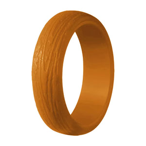 Bark Pattern Silicone Ring for Women – Textured, Lightweight Rubber Band with Nature-Inspired Woodgrain Design