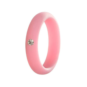 5MM Silicone Ring with Sparkling CZ Diamond – Slim, Flexible & Stylish Alternative for Active Lifestyles