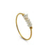 Thin Freshwater Pearl Stackable Ring for Women, Stainless Steel Band in Gold or Silver, Minimalist Design