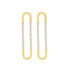 18K Gold Plated U-Shape CZ Drop Stud Earrings for Women, Geometric Stainless Steel Minimalist Dangle Jewelry