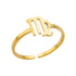 Adjustable Zodiac Ring for Women, 12 Constellations Aesthetic Stainless Steel Rings in Gold & Silver, Horoscope Jewelry