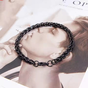 Men’s Black Cuban Link Stainless Steel Bracelet – Bold, Durable, Stylish Jewelry for Everyday Wear