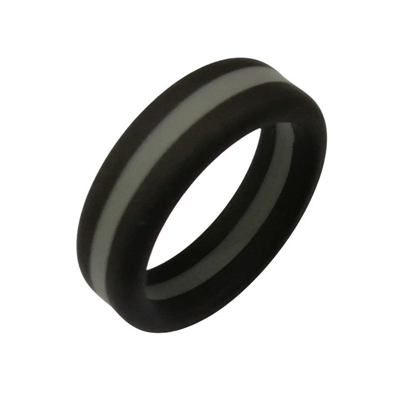 Triple Band Silicone Ring for Men – Sandwich Band For Women – Durable, Flexible Design with Distinctive Middle Stripe Accent